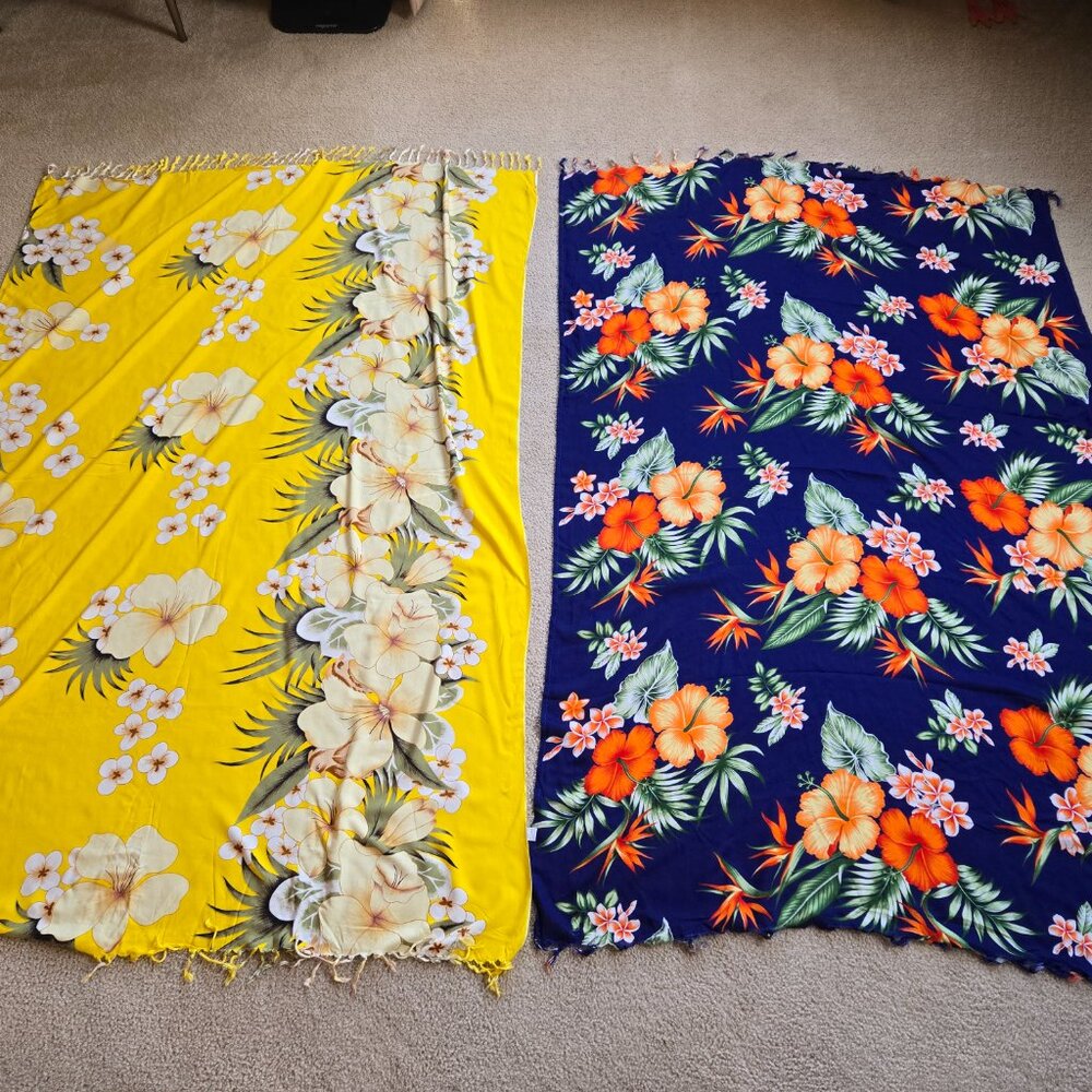 2 pack of vibrant summer scarves/sarongs/shawls - Picture 2 of 5